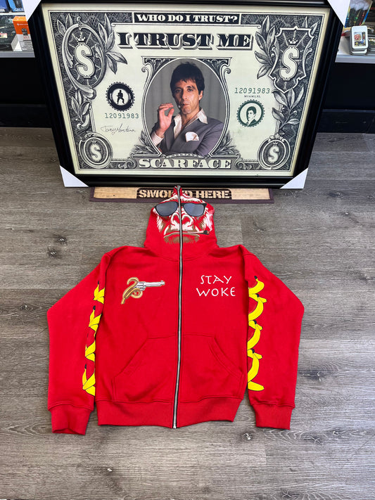 WokeClanApeShii Ruby Red Full Zip Hoodie